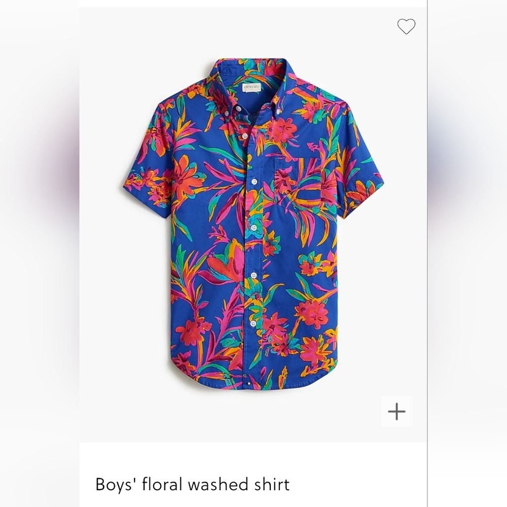 Boys Floral Washed Shirt